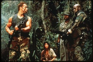 Arnold Schwarzenegger, Carl Weathers, Elpidia Carrillo and Bill Duke in Predator (1987) 
