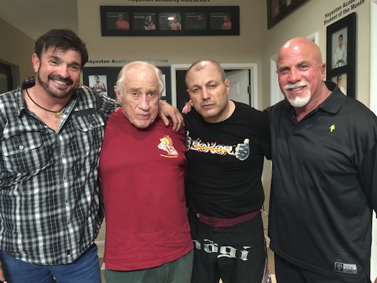 Stan Witz, Gene LeBell, Gokor Chivichyan, and Ric Drasin at Hayastan MMA Academy