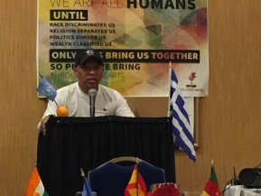Ewart Chin speaking at Pre-Summit